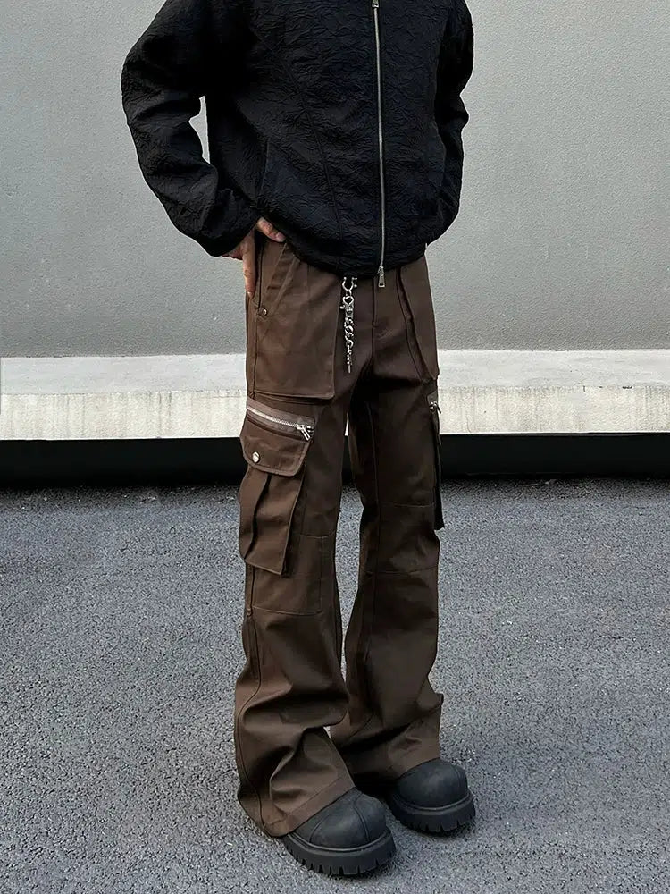 Zipper Pockets Casual Cargo Pants