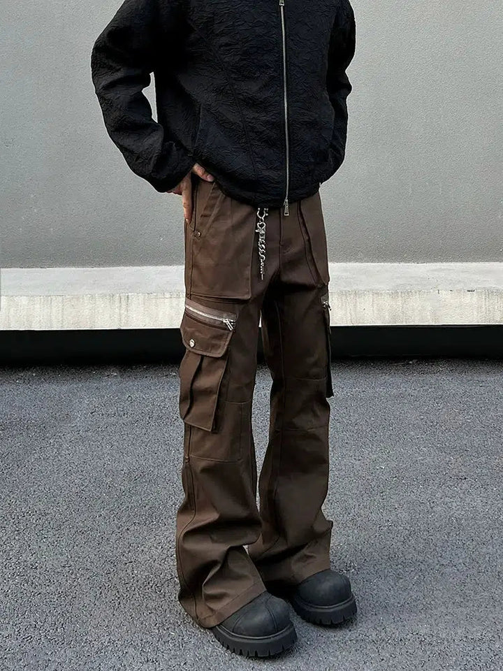 Zipper Pockets Casual Cargo Pants