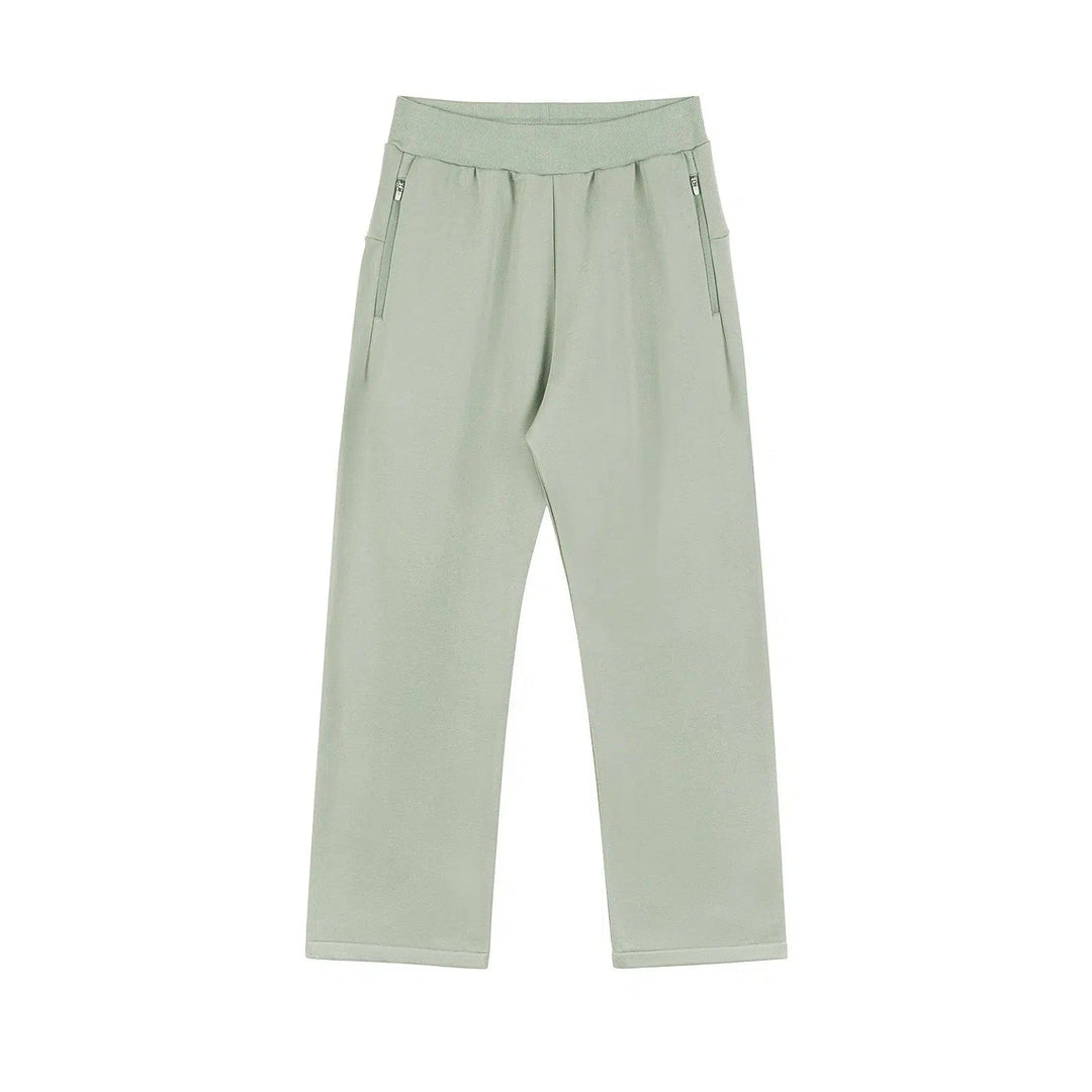 Zipper Wide-leg Loose Sweatpants