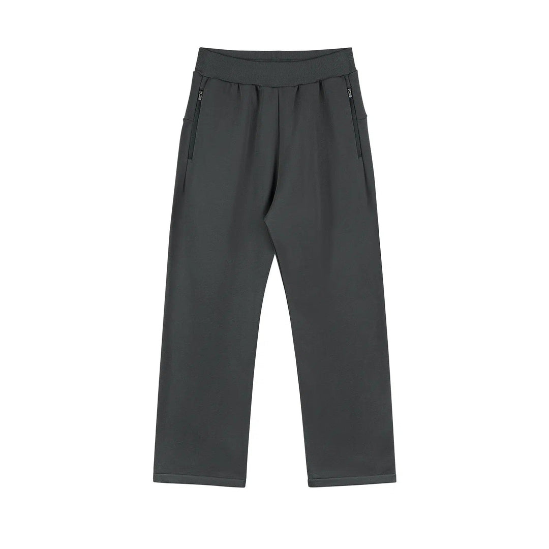 Zipper Wide-leg Sports Pants