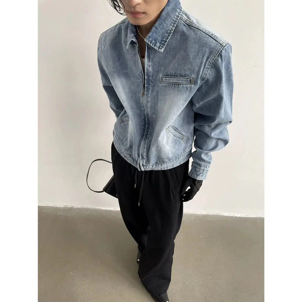 Zippered Pockets Denim Jacket
