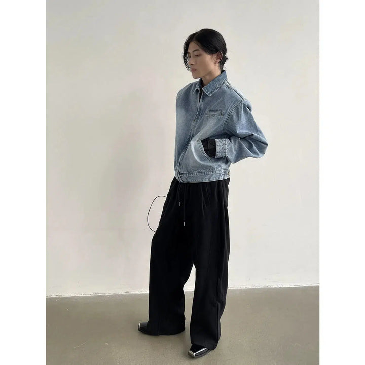 Zippered Pockets Denim Jacket