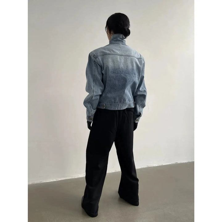 Zippered Pockets Denim Jacket
