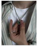 Zircon Emerald Pendant Necklace