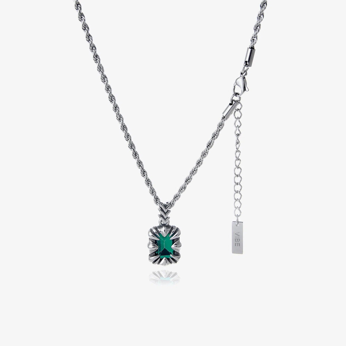 Zircon Emerald Pendant Necklace