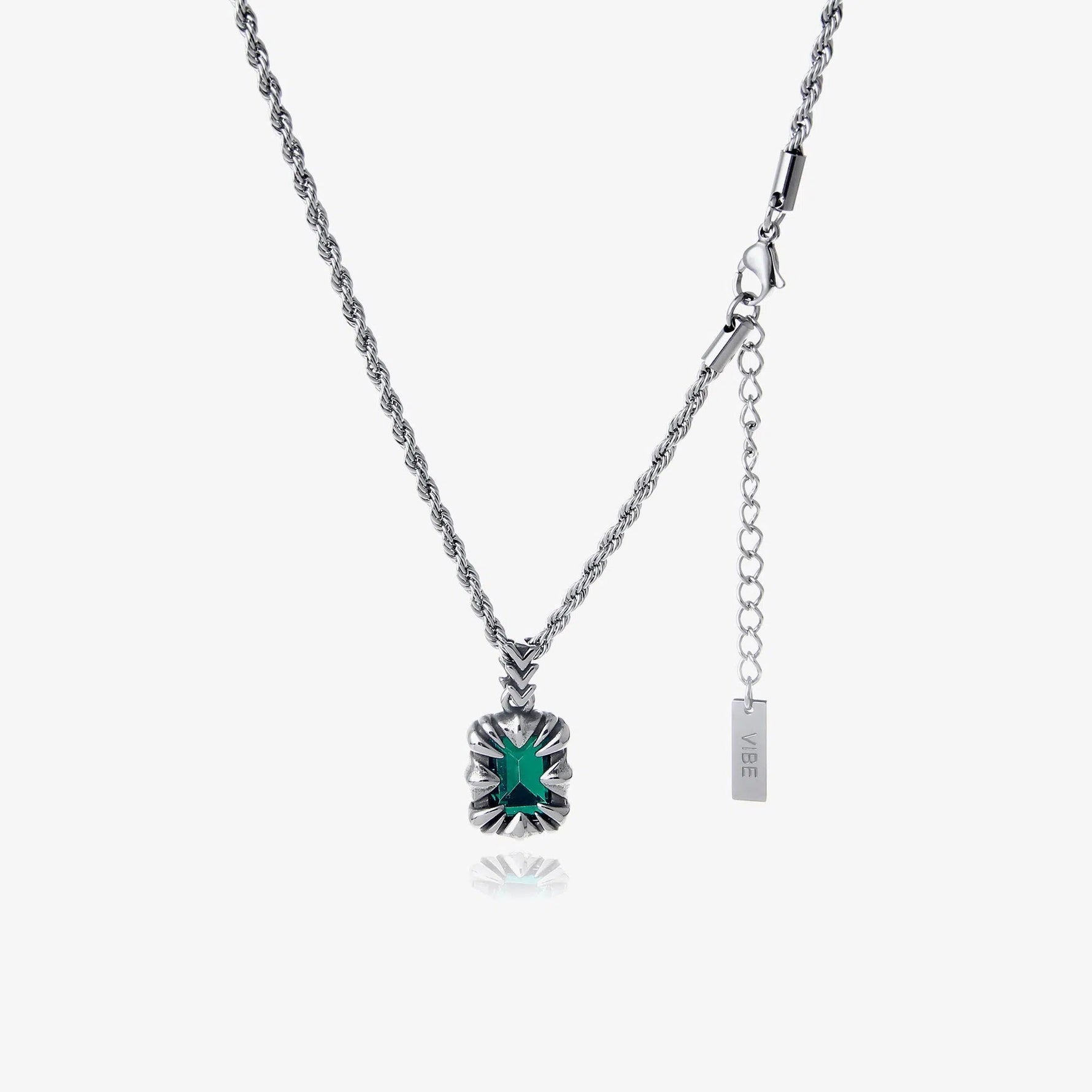 Zircon Emerald Pendant Necklace