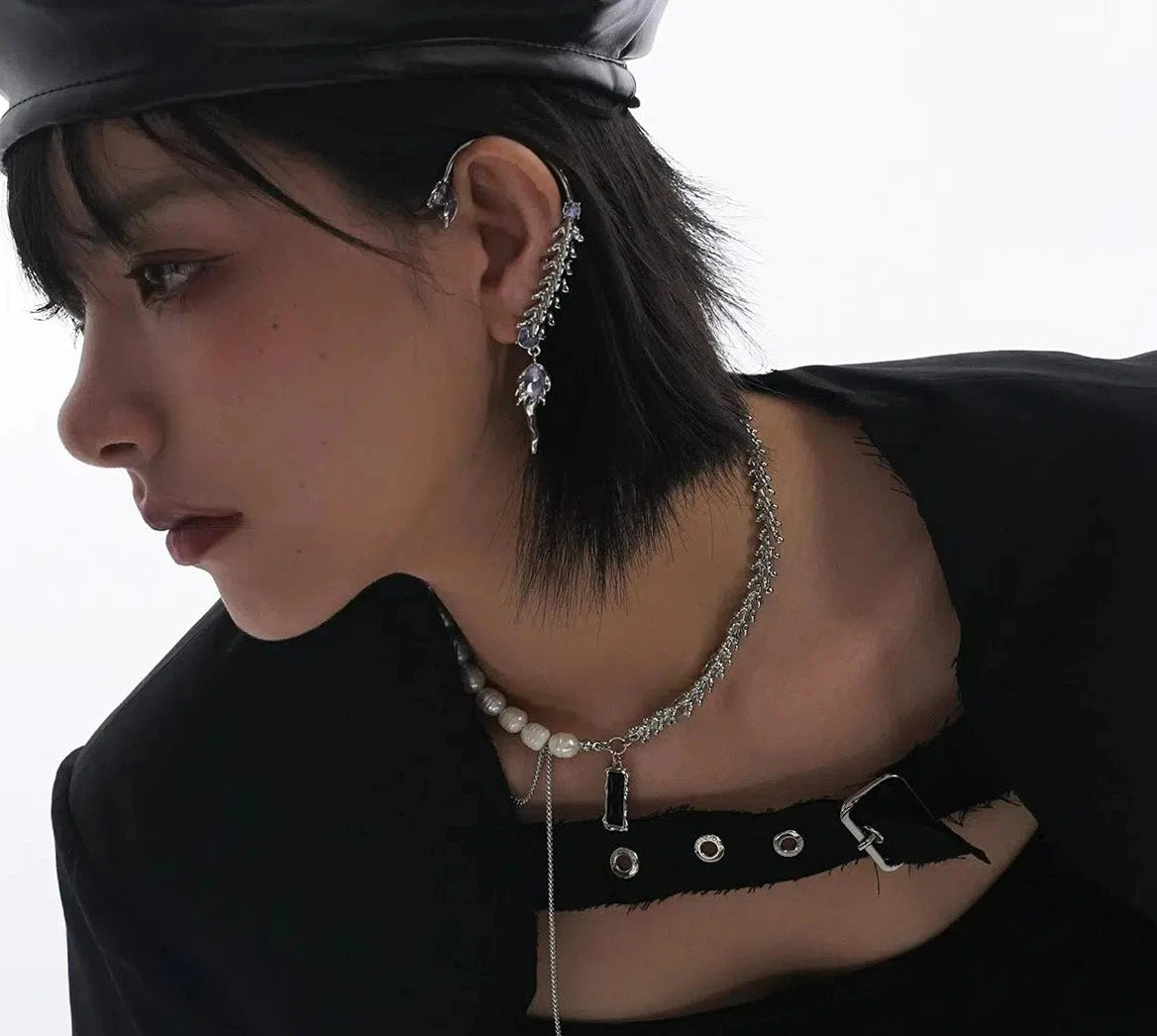 Zircon Pendant Pearl Necklace