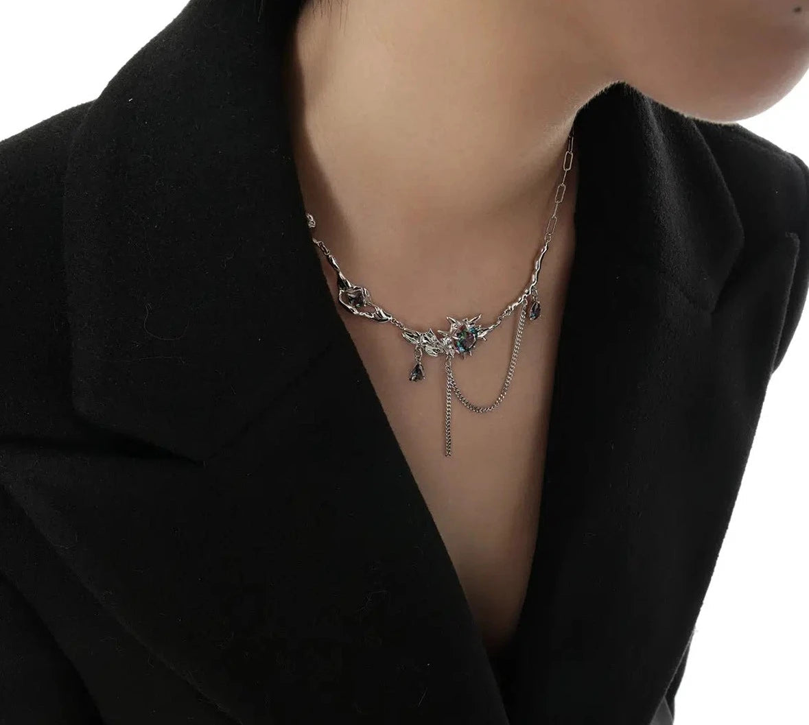 Zircon Tassel Necklace