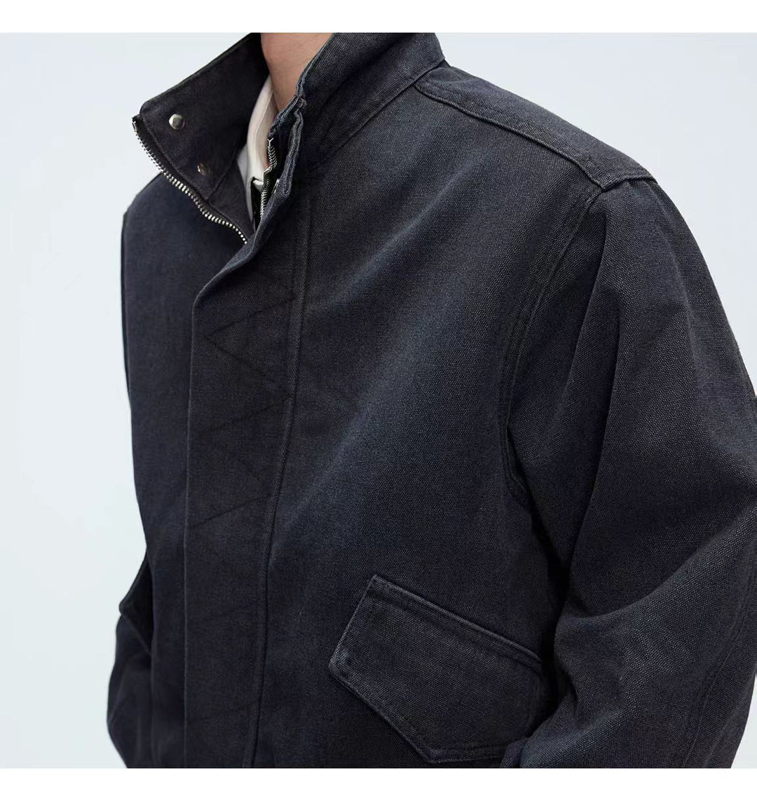 Chaqueta de Harrington de gran tamaño retro y desgastada 
