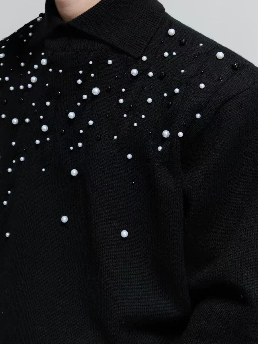 Pearl Turtleneck Cable Knit Sweater