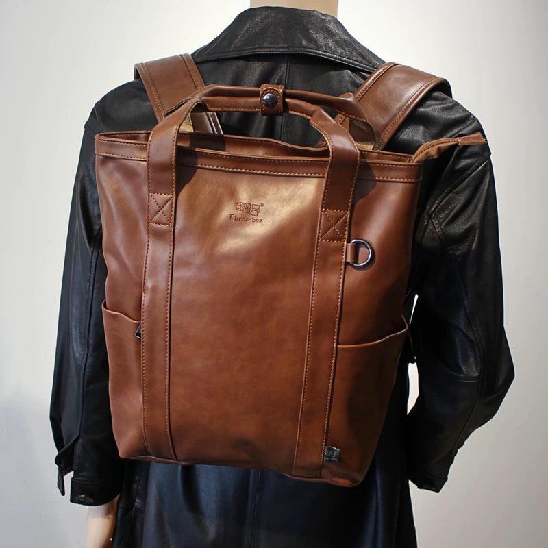 ,6177301314060, Faux Leather Commuter Laptop Backpack Purse