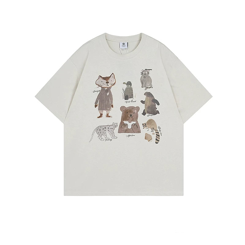 7428208:30155,6189987539196,7428208:30155,6189987539197,7428208:30155,6189987539198,7428208:30155,6189987539199,7428208:30155,6189987539200,6189987539196,6189987539197,6189987539198,6189987539199,6189987539200, Animal Graphic Loose Fit Short-Sleeve T-Shirt