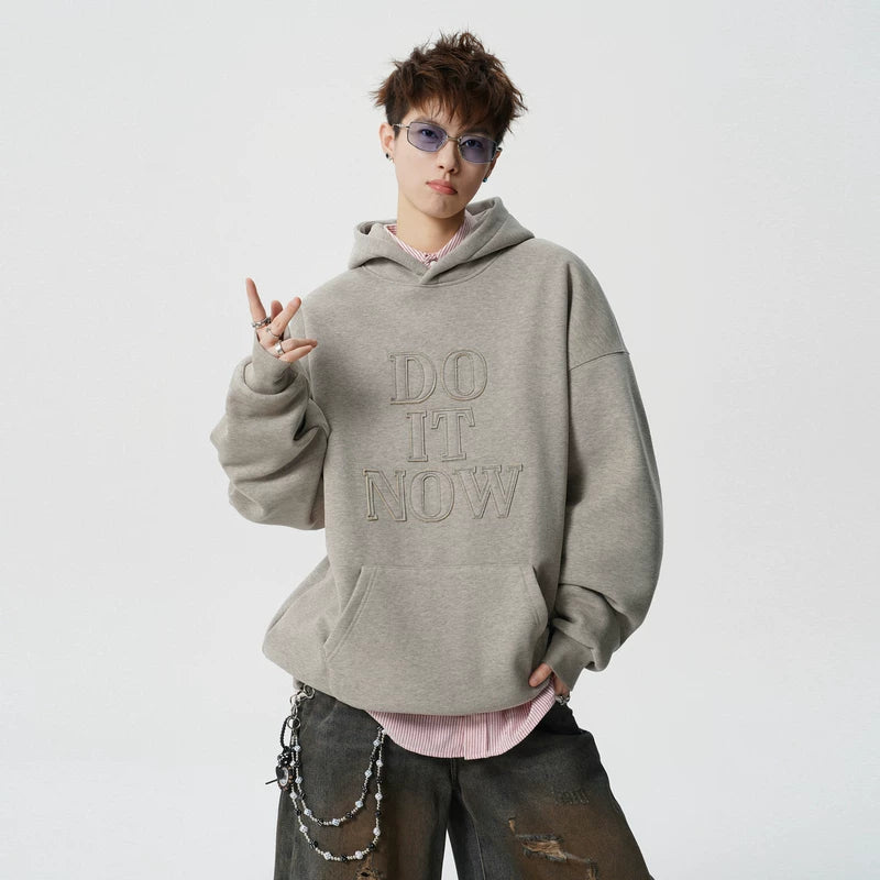 Appliqué Letter Heavyweight Oversized Hoodie 3