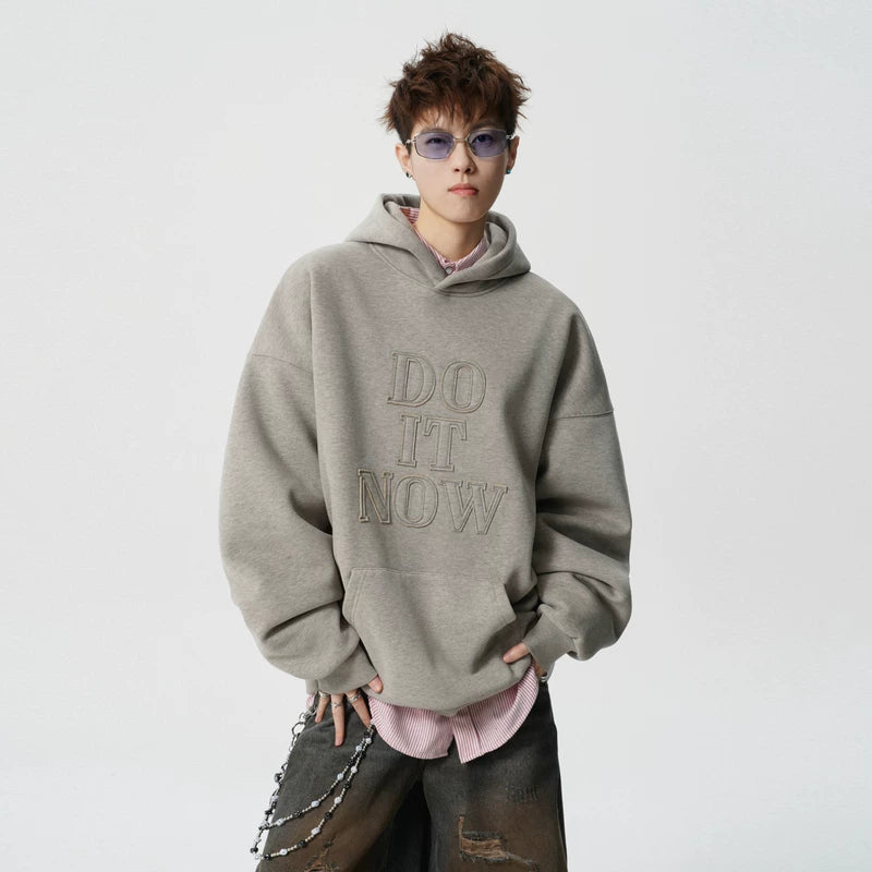 Appliqué Letter Heavyweight Oversized Hoodie 4