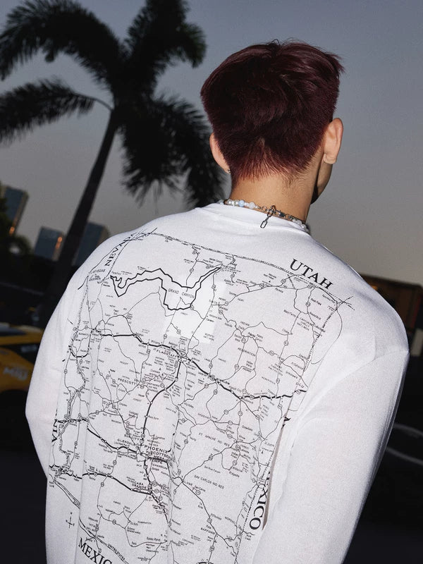 Arizona Map Print Long-Sleeve T-Shirt 4