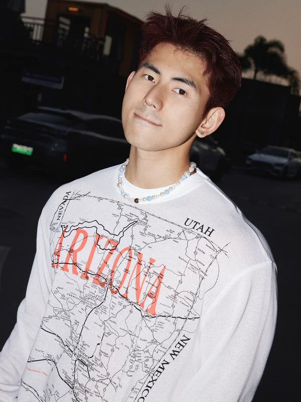 Arizona Map Print Long-Sleeve T-Shirt 5