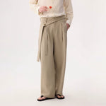 6029728192725,6029728192726,6029728192727,6029728192728, Asymmetrical Belt Wide-Leg Dress Pants