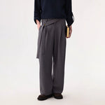 6029675324112,6029675324113,6029675324114,6029675324115, Asymmetrical Belt Wide-Leg Dress Pants