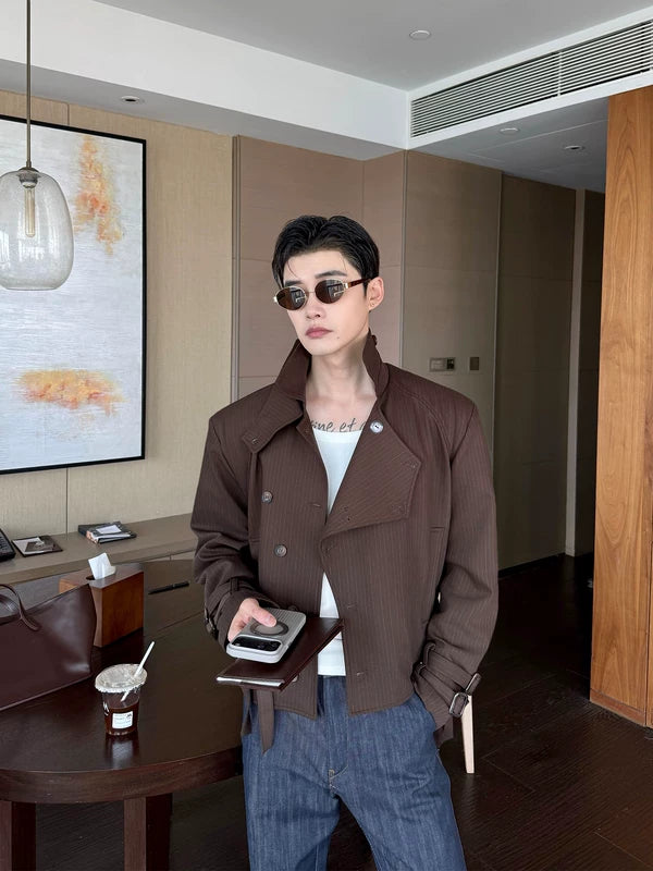 Asymmetrical Double-Breasted Short Jacket 4