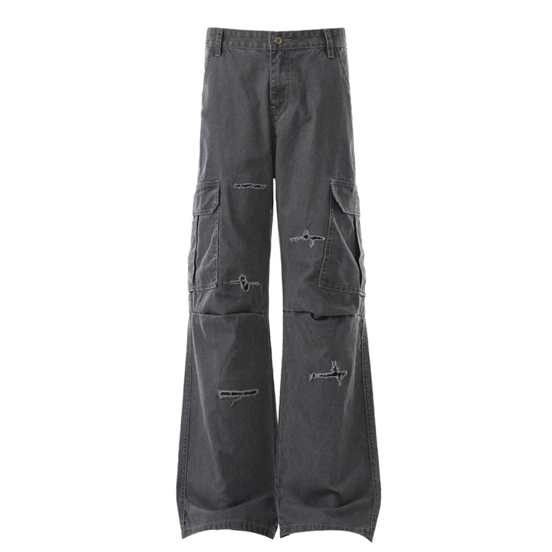 Baggy Ripped Patchwork Cargo Pants 5