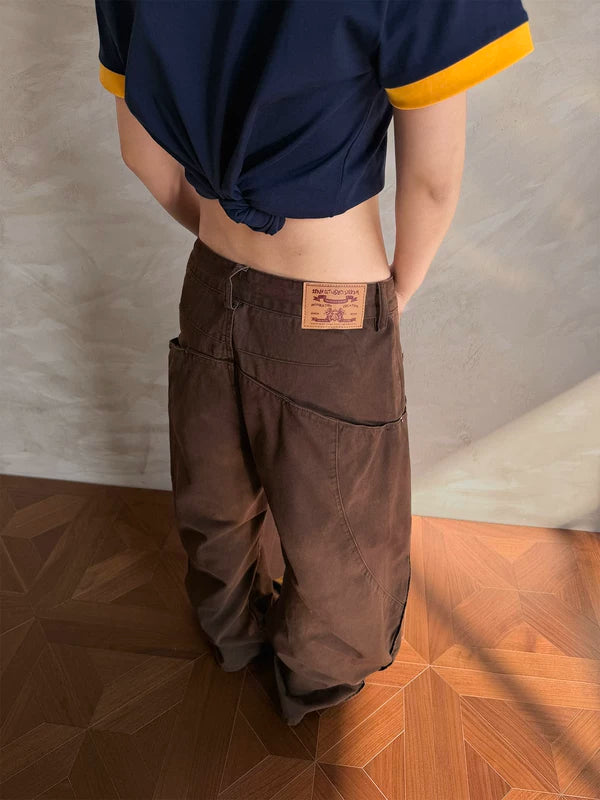 Baggy Wide Leg Cargo Jeans Pants 3