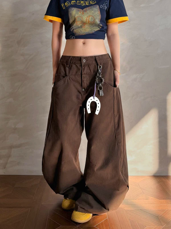 Baggy Wide Leg Cargo Jeans Pants 4