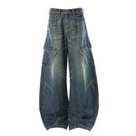 Baggy Wide-Leg Distressed Cargo Jeans Pants 5