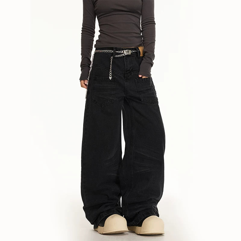 Baggy Wide Leg Straight Jeans Pants 2