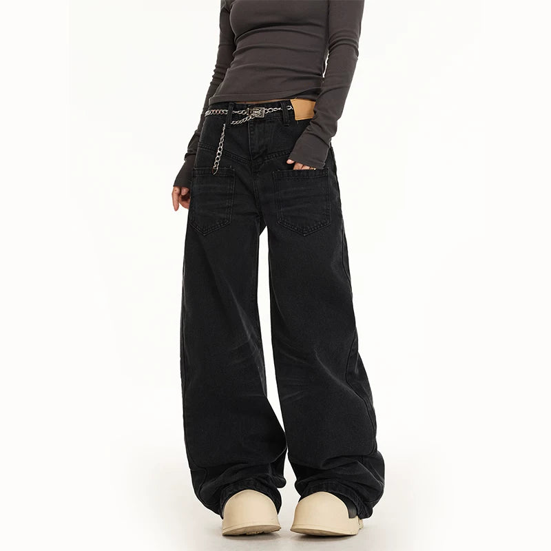 Baggy Wide Leg Straight Jeans Pants 4