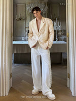 Beaded Side Stripe Loose Casual Pants 3