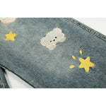 Bear Embroidered Wide Leg Jeans Pants 2
