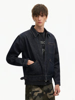 Boxy Raw Denim Zip Front Jacket 2