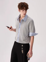 Business Casual Striped Mid-Sleeve Shirt 3