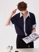 Business Casual Striped Mid-Sleeve Shirt 5