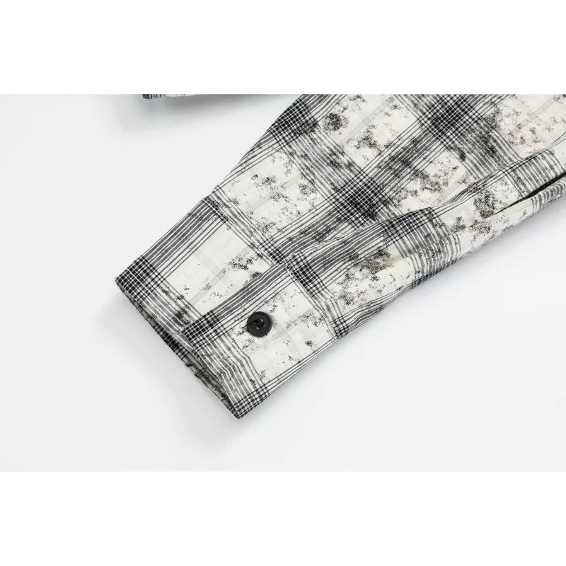 Butterfly Embroidered Plaid Button-Up Shirt 2