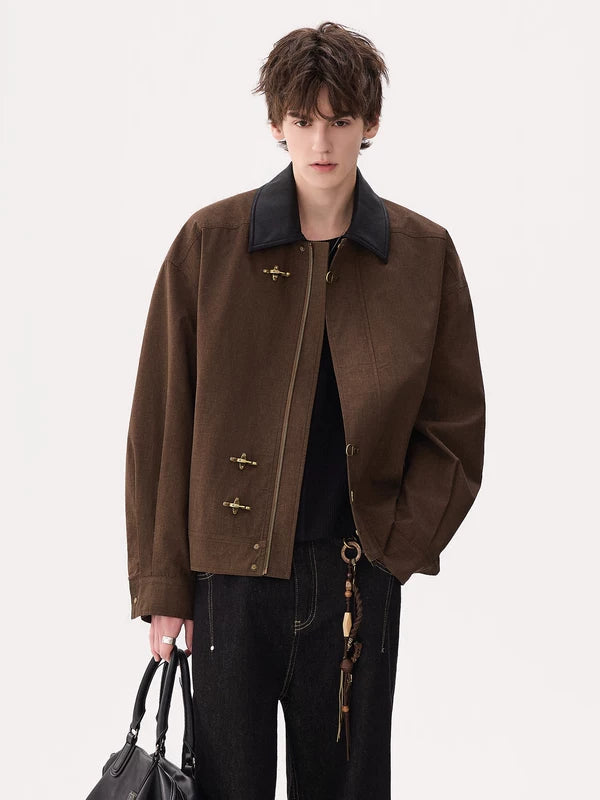 Button-Front Collared Casual Jacket 2