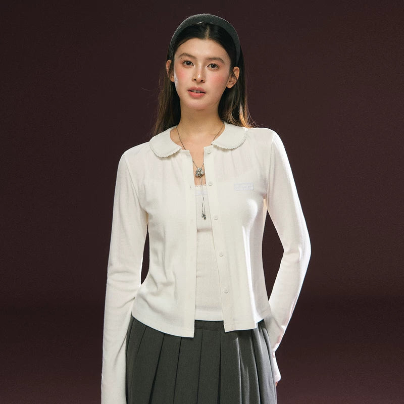 6200837415114,6200837415115,6200837415116,6200837415117, Button Front Knit Sweatshirt with Collar