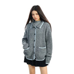 Cable Knit Button Front Collar Sweater 5