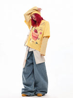 Cake Graphic Faux Layered Long Sleeve T-Shirt 3