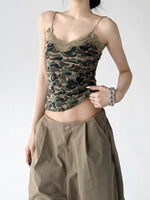 Camouflage Lace Trim Slim Camisole Tank 3