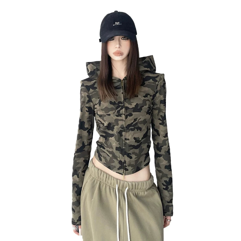 Camouflage Zip Up Slim Fit Hoodie Jacket 2