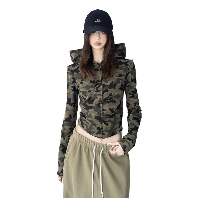 Camouflage Zip Up Slim Fit Hoodie Jacket 4