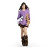 Cartoon Cat and Dog Knit Cardigan 2