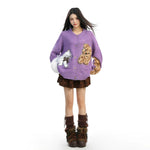 Cartoon Cat and Dog Knit Cardigan 4