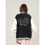 Cartoon Graphic Oversized Baseball Varsity Jacket 3