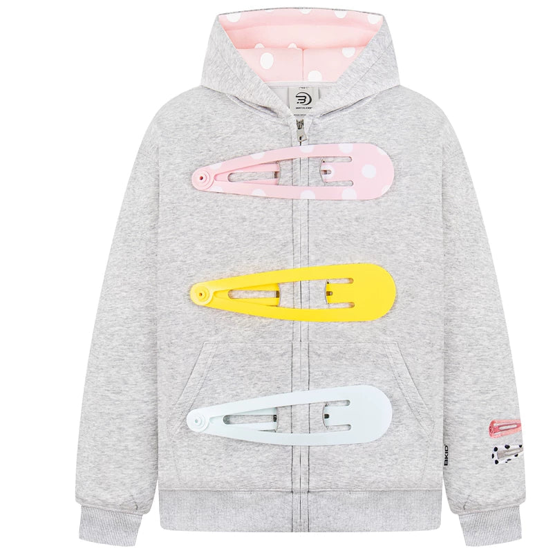 1627207:28334,6018039529017,1627207:28334,6018039529019,1627207:28334,6018039529018,6018039529017,6018039529019,6018039529018, Cartoon Hair Clip Zip Up Hoodie