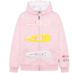 1627207:28323,6018039529024,1627207:28323,6018039529023,1627207:28323,6018039529025,6018039529024,6018039529023,6018039529025, Cartoon Hair Clip Zip Up Hoodie