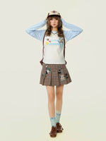Cartoon Plaid High-Waisted Pleated Skirt 5