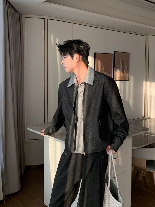 Casual Collared Zip-Up Jacket with Pockets 2