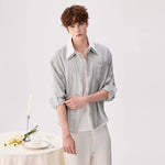 6202227566099,6202227566101,6202227566103,6202227566105, Casual Faux Layered Double-Collar Shirt